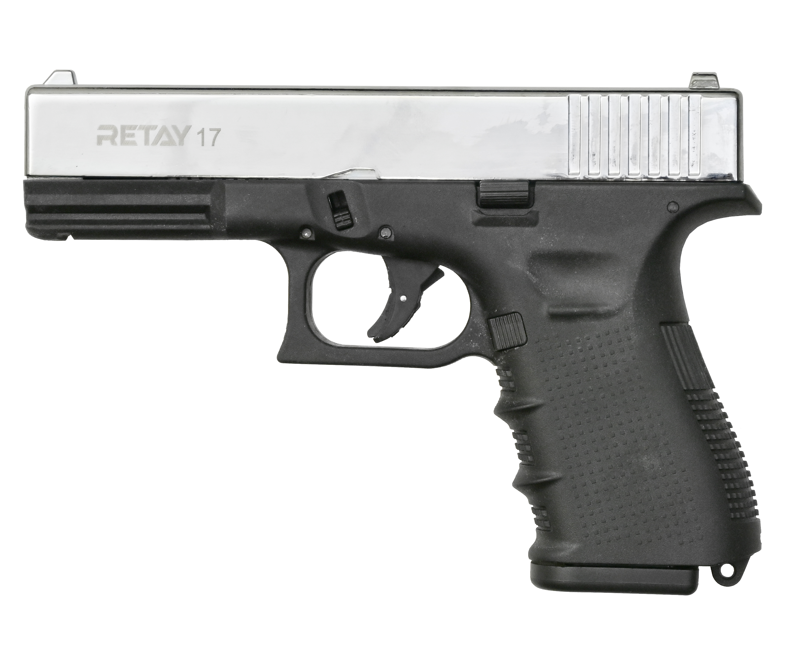 Пистолет охолощенный G17 (Glok 17), к.9мм (никель)